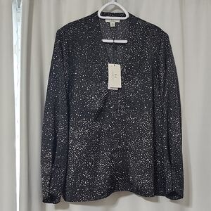 H by Halston Black Speckled Top